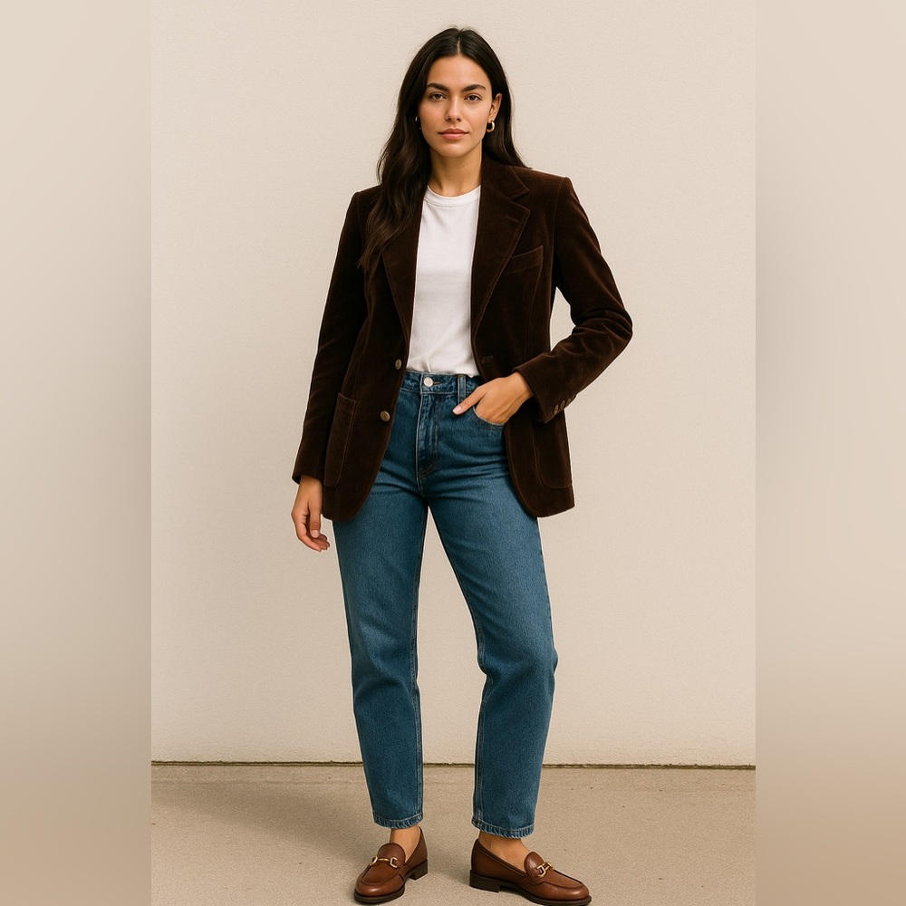 Vintage High End  Beacon Hill Brown Velvet Blazer |  | Made in Canada S/M